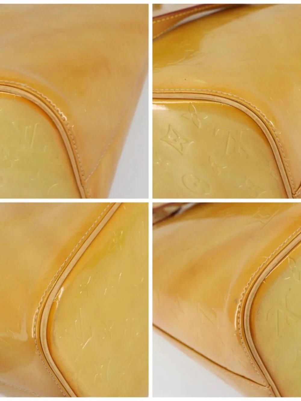 LOUIS VUITTON Monogram Vernis Houston Hand Bag Beige M91004 LV Auth 158012 - Picture 16 of 16